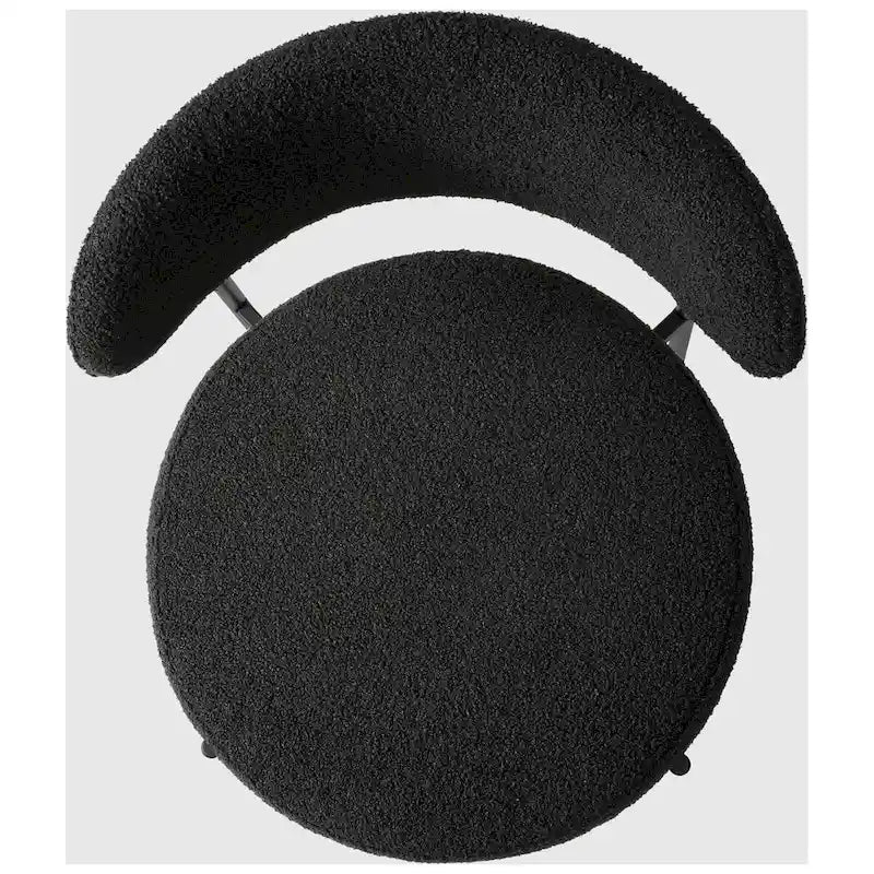 Sherpa Fabric Dining Chairs - Curved Back - Iron Frame - Set of 6 - 250lb Each