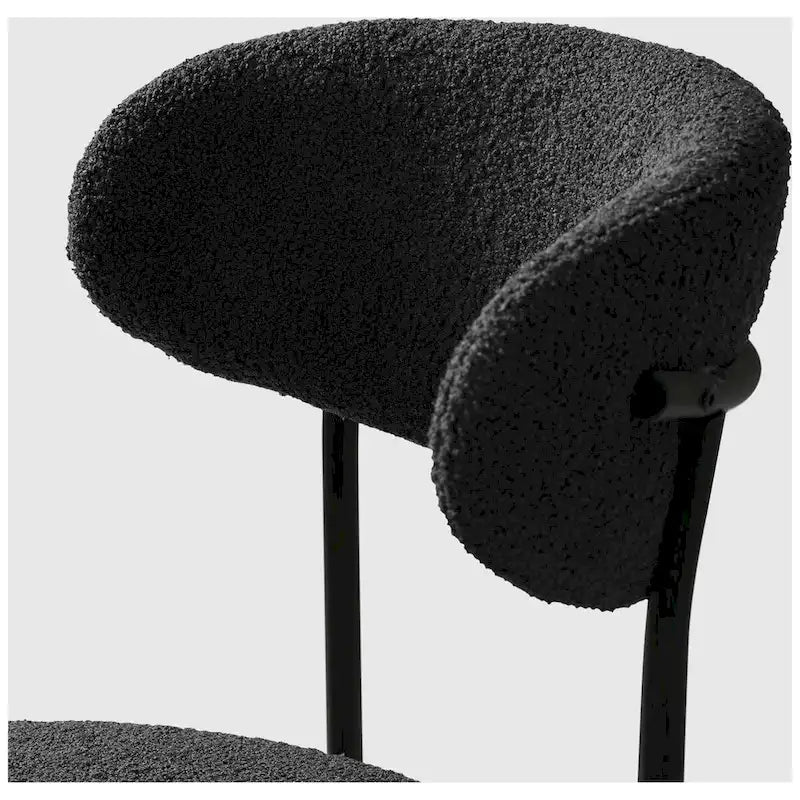 Sherpa Fabric Dining Chairs - Curved Back - Iron Frame - Set of 6 - 250lb Each