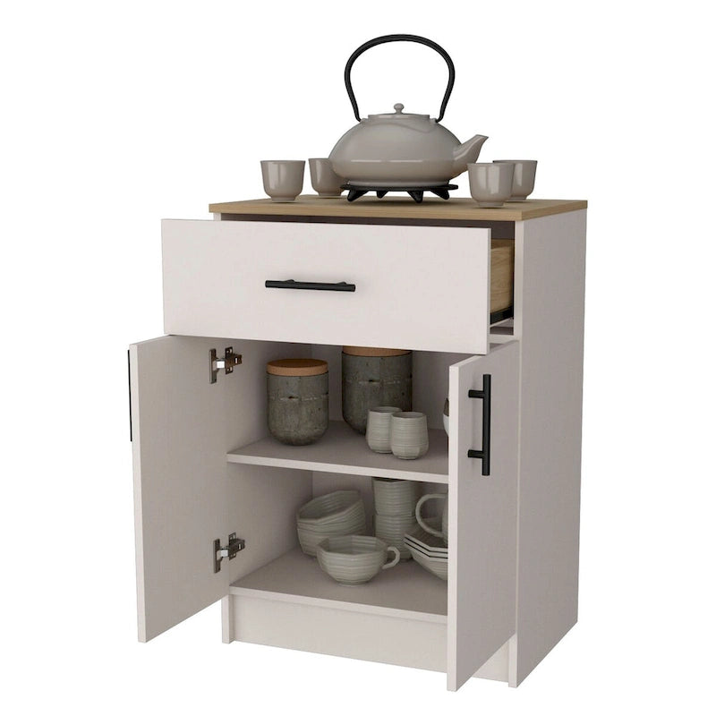 FM FURNITURE Cope kitchen Pantry in melamine with 2 doors and 1 drawer - N/A
