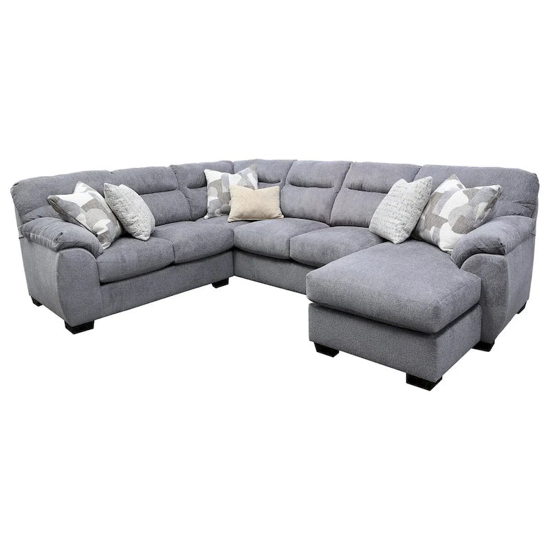 American Furniture Classics Cabral Slate Model A353V11-K23 U Shaped Sectional with 6 Throw Pillows