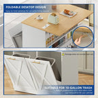 Kitchen Island Drop Leaf with Double Tilt Out Trash Cabinet