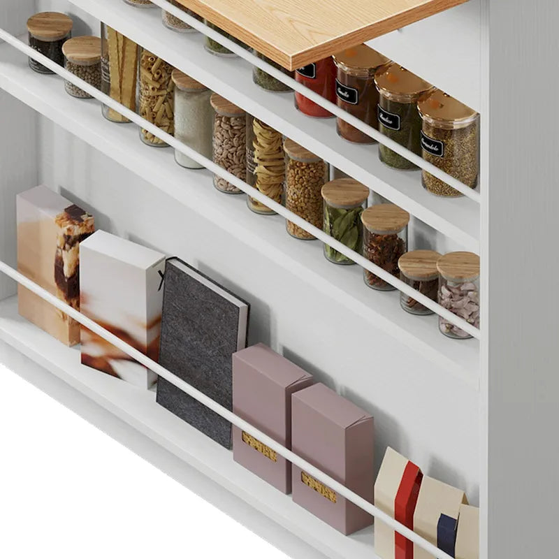 Kitchen Island Drop Leaf with Double Tilt Out Trash Cabinet