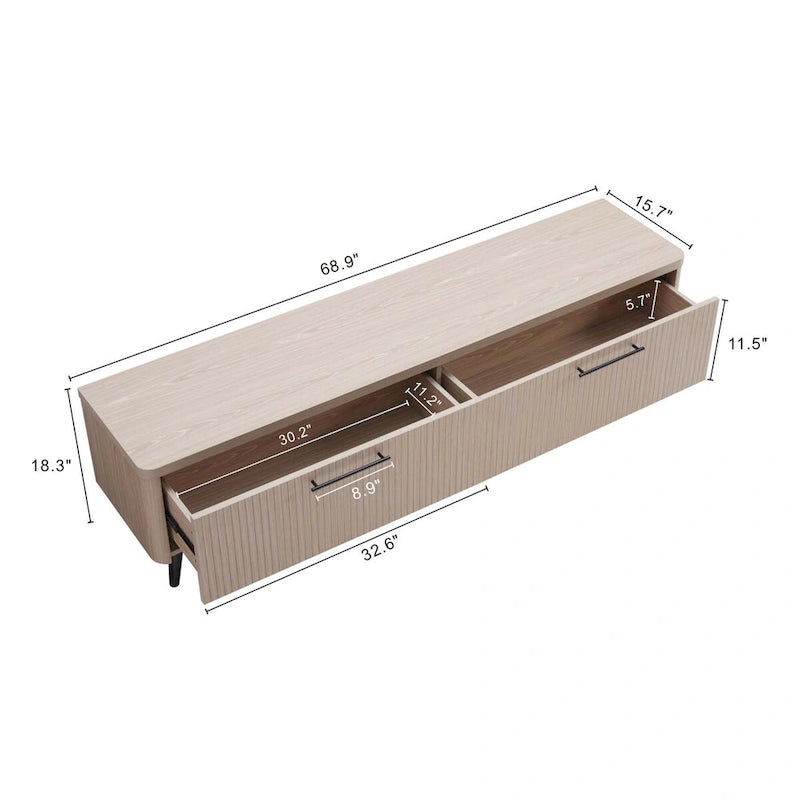 Manhattan Comfort Mid Century Modern Jodie 68.9 Inch TV Stand
