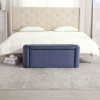 Bedroom End Bench,Upholstered Fabric Storage Ottoman with Safety Hinge, Entryway Padded Footstool,