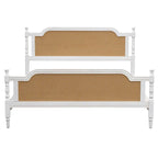 Natural Rattan Queen Bed Frame - Pine Wood - No Box Spring Needed