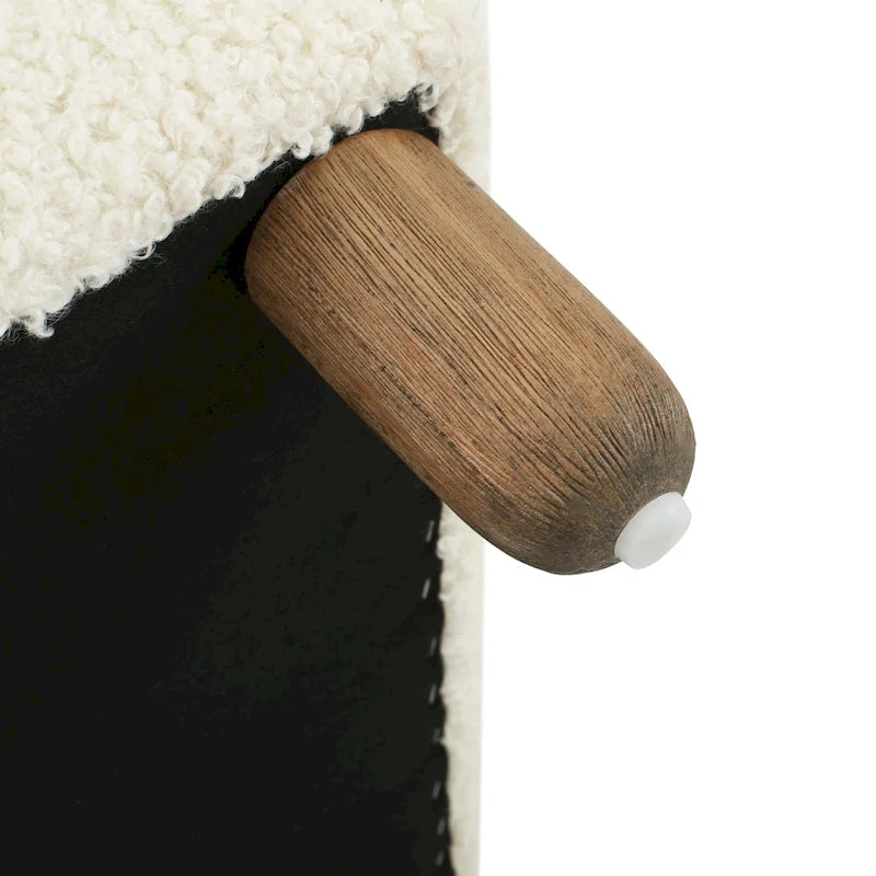 Naci Modern Boucle Ottoman Bench by