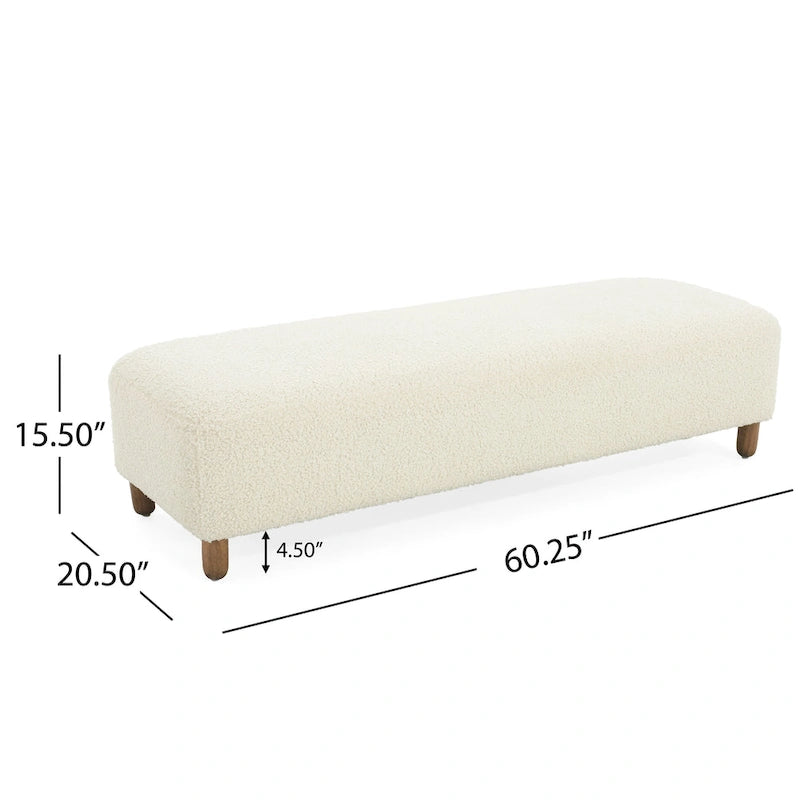 Naci Modern Boucle Ottoman Bench by