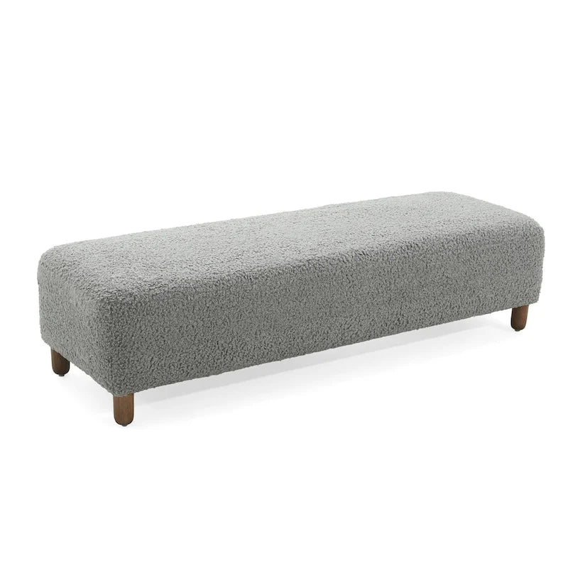Naci Modern Boucle Ottoman Bench by