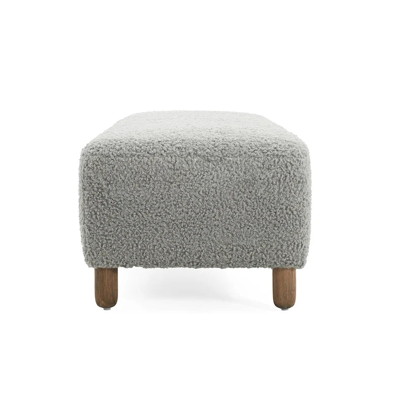 Naci Modern Boucle Ottoman Bench by