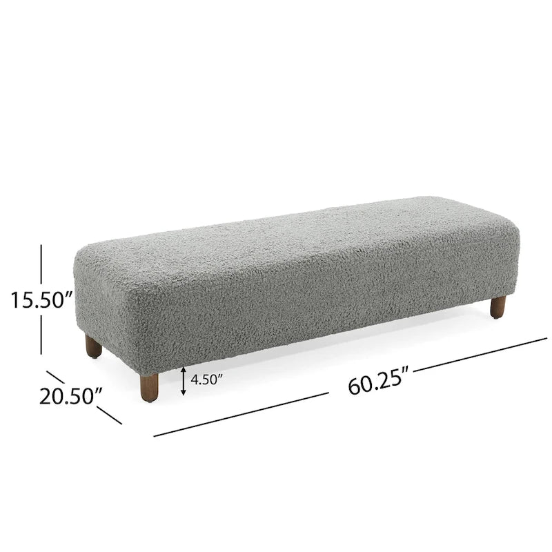 Naci Modern Boucle Ottoman Bench by