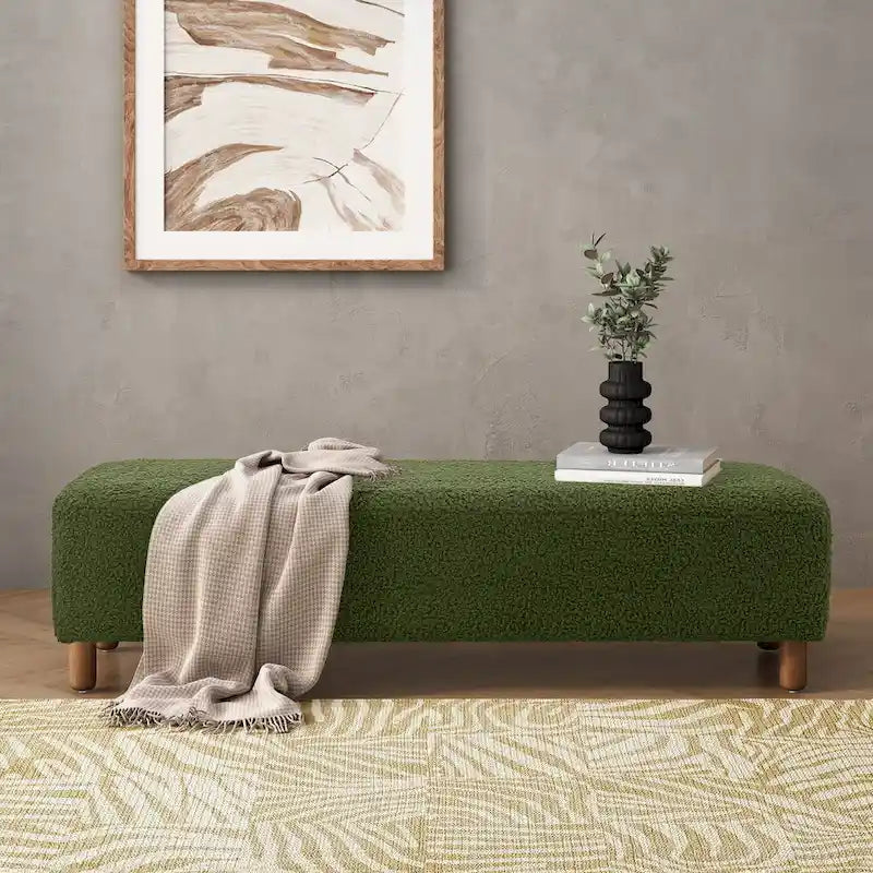 Naci Modern Boucle Ottoman Bench by