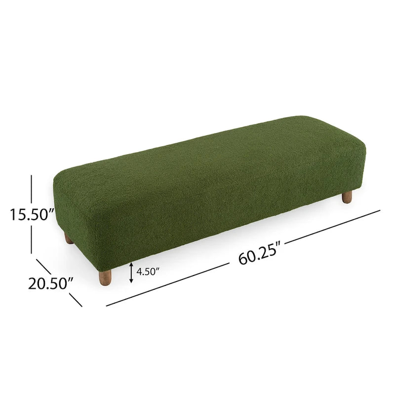 Naci Modern Boucle Ottoman Bench by