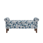 Wallen Traditional Rolled Arm Storage Bench Ottoman with Nailheads