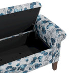 Wallen Traditional Rolled Arm Storage Bench Ottoman with Nailheads