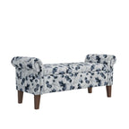 Wallen Traditional Rolled Arm Storage Bench Ottoman with Nailheads