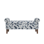 Wallen Traditional Rolled Arm Storage Bench Ottoman with Nailheads