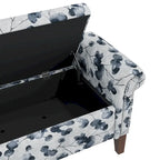 Wallen Traditional Rolled Arm Storage Bench Ottoman with Nailheads