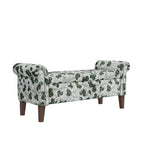 Wallen Traditional Rolled Arm Storage Bench Ottoman with Nailheads