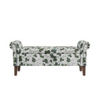 Wallen Traditional Rolled Arm Storage Bench Ottoman with Nailheads