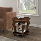 Coffee Table Set, Coffee Table & Two End Side Table 3-Piece Set for Office, Living Room, Chipped White and Cherry Top