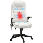 High Back Vibration Massage Office Chair with 6 Vibration Points, Heated Reclining Computer Chair with Armrest and Remote