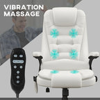 High Back Vibration Massage Office Chair with 6 Vibration Points, Heated Reclining Computer Chair with Armrest and Remote