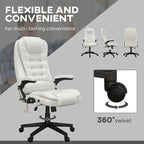 High Back Vibration Massage Office Chair with 6 Vibration Points, Heated Reclining Computer Chair with Armrest and Remote