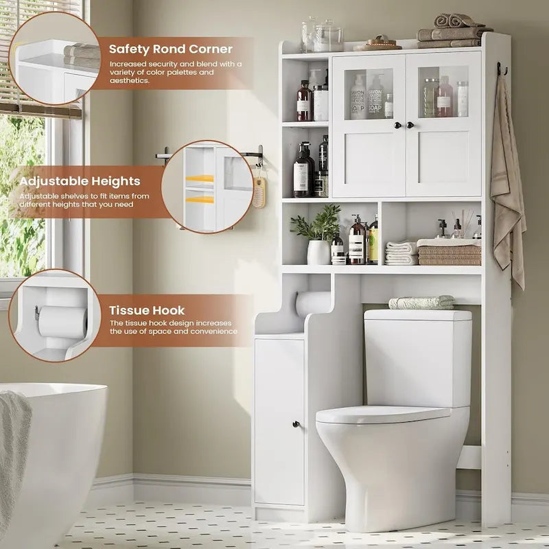 Over The Toilet Bathroom Storage Cabinet Toilet Storage Shelves
