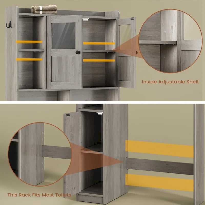 Over The Toilet Bathroom Storage Cabinet Toilet Storage Shelves