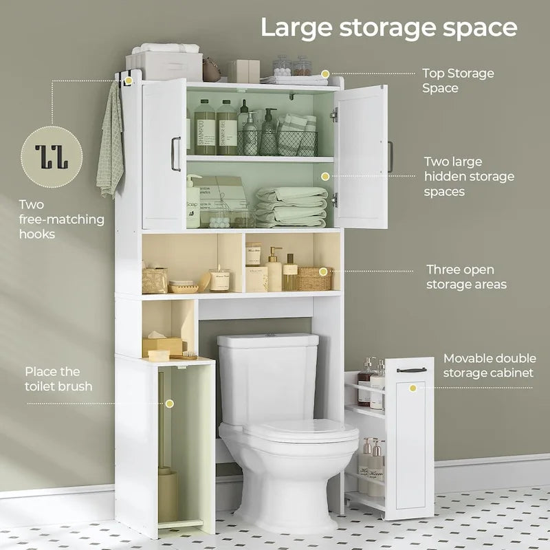 Over The Toilet Bathroom Storage Cabinet Toilet Storage Shelves